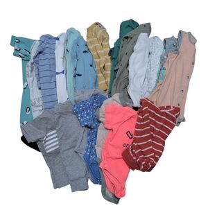 Baby Boy Bundle Newborn to 6 months Sleepers Onesies Gender Neutral Blue Green